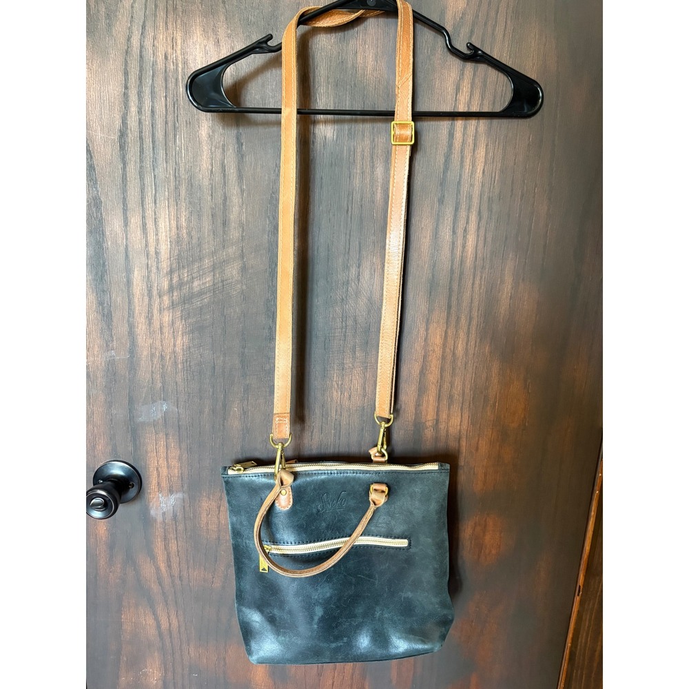 Sseko Designs Black Leather Convertible Crossbody Bag